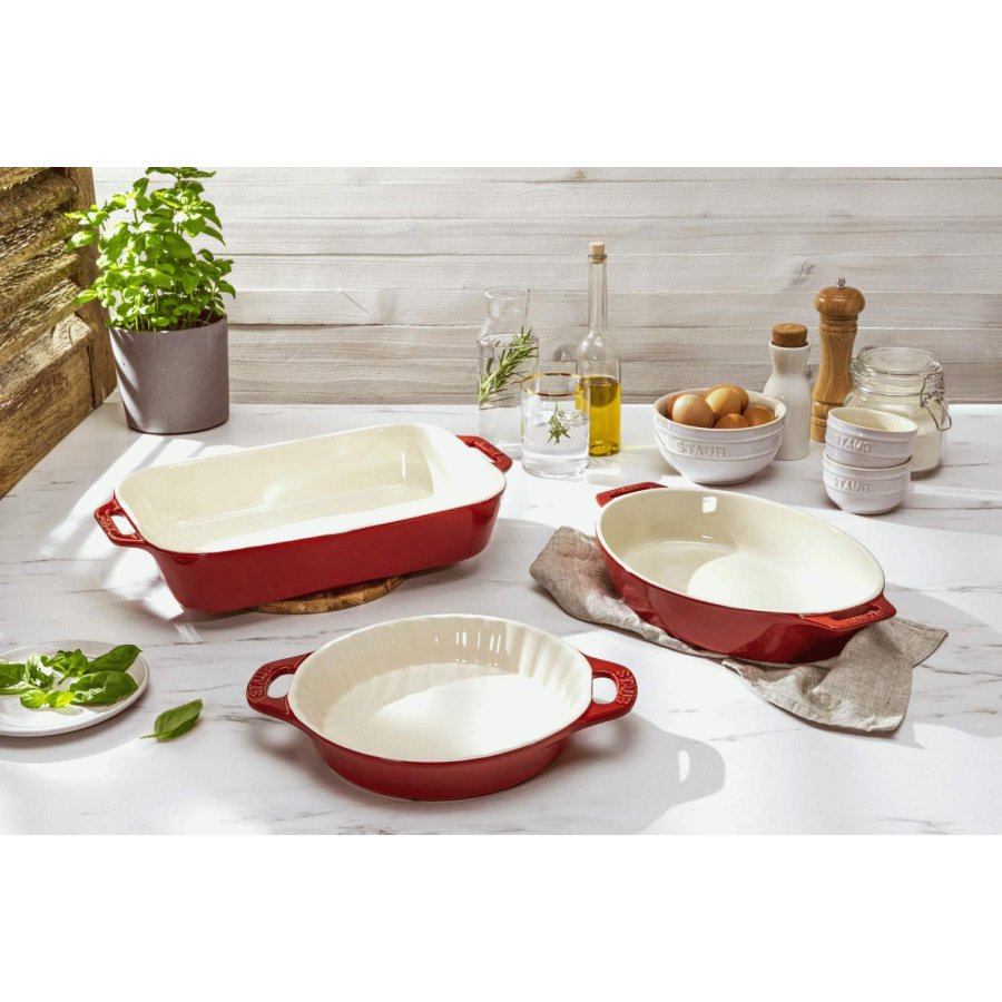 Staub Ceramique Tarteform 24 cm, Kirschrot