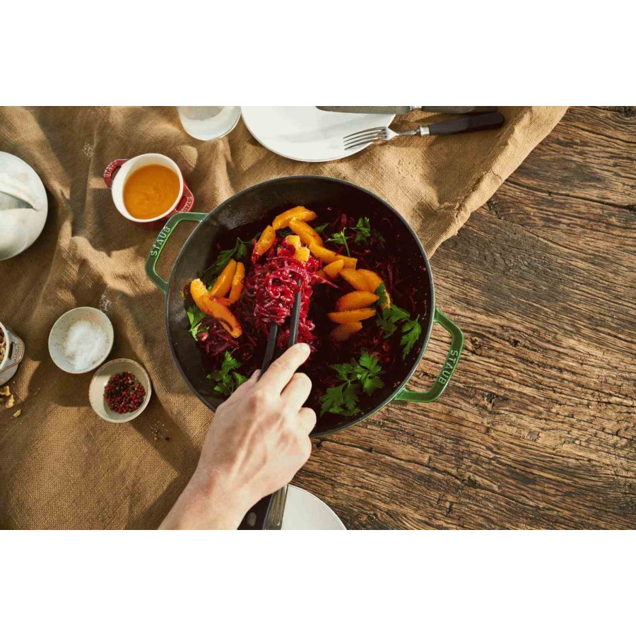 Staub Wokpfanne mit Glasdeckel 30 cm, Basilikum