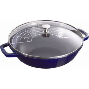 Staub Wok met Glazen deksel 30 cm, Donkerblauw