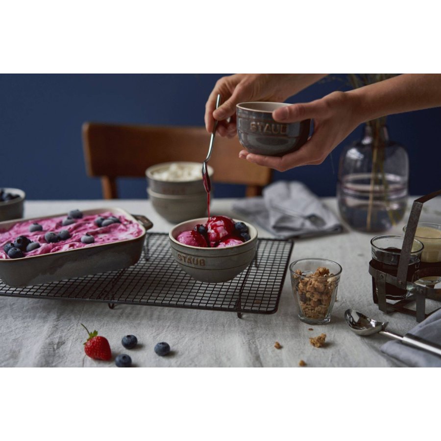 Staub Ceramique Auflaufform 3er Set, Antikgrau