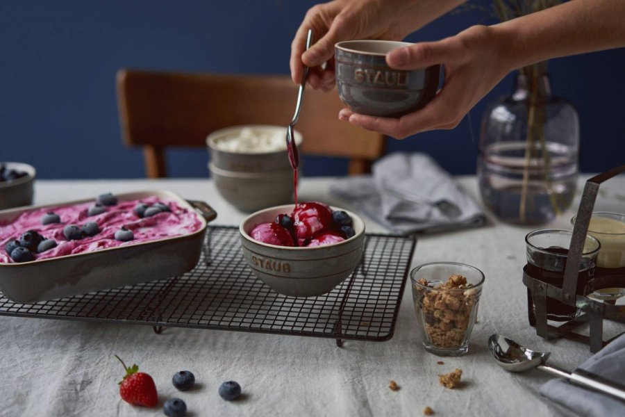 Staub Ceramique Auflaufform 3er Set, Antikgrau