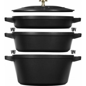 Staub Topfset 3-teilig 24 cm, Schwarz