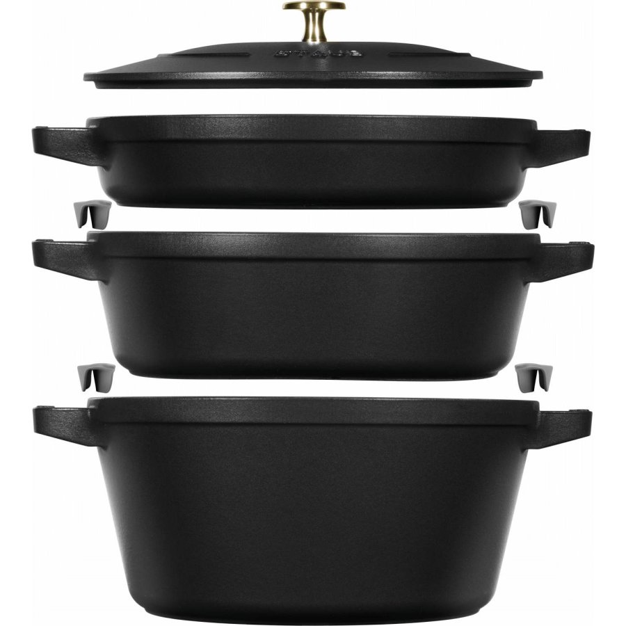 Staub Topfset 3-teilig 24 cm, Schwarz