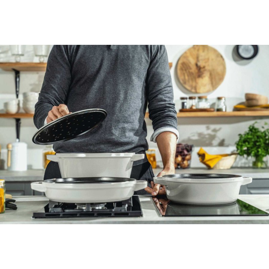 Staub Topfset 3-teilig 24 cm, White Truffle