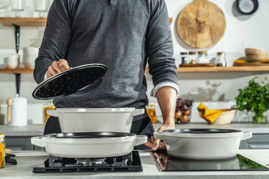 Staub Topfset 3-teilig 24 cm, White Truffle