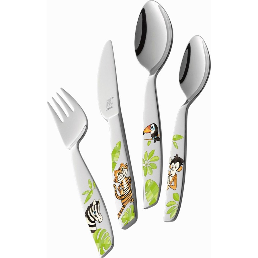 Zwilling Jungle Kinderbesteckset 4-teilig, Edelstahl/Farbig
