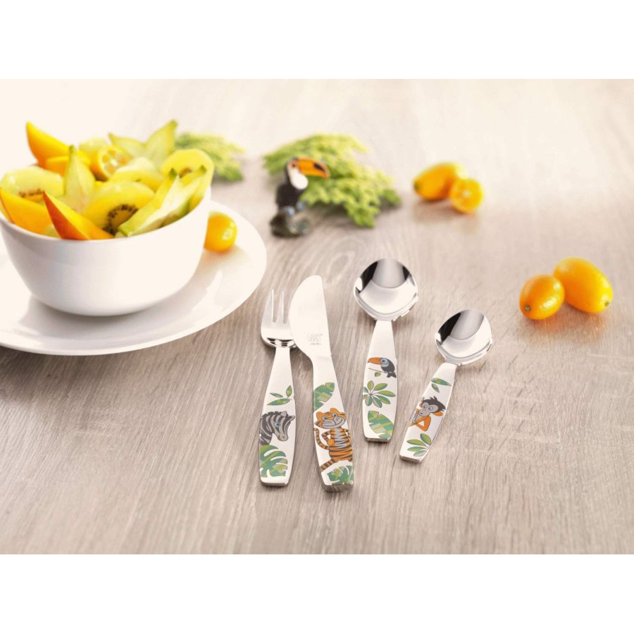 Zwilling Jungle Kinderbesteckset 4-teilig, Edelstahl/Farbig