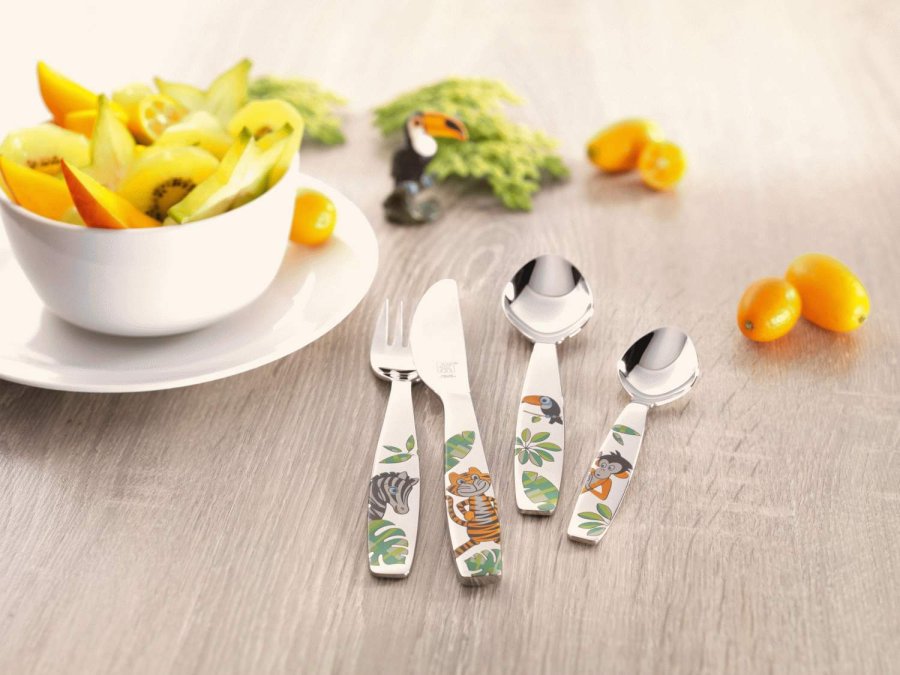 Zwilling Jungle Kinderbesteckset 4-teilig, Edelstahl/Farbig