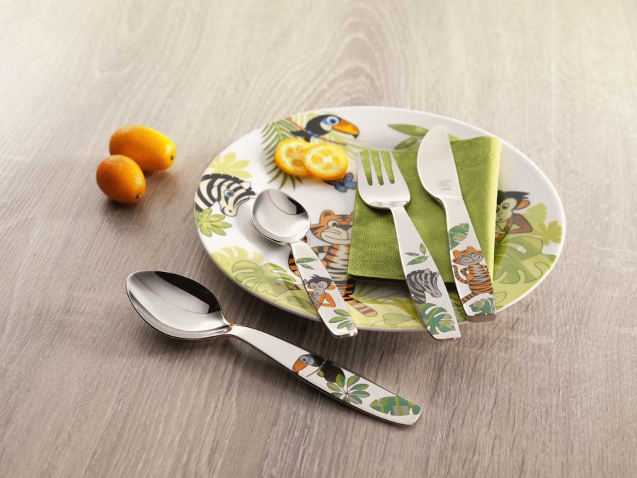 Zwilling Jungle Kinderbesteckset 4-teilig, Edelstahl/Farbig