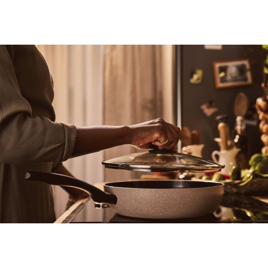 BALLARINI Ledro Schmorpfanne mit Deckel 28 cm, Beige