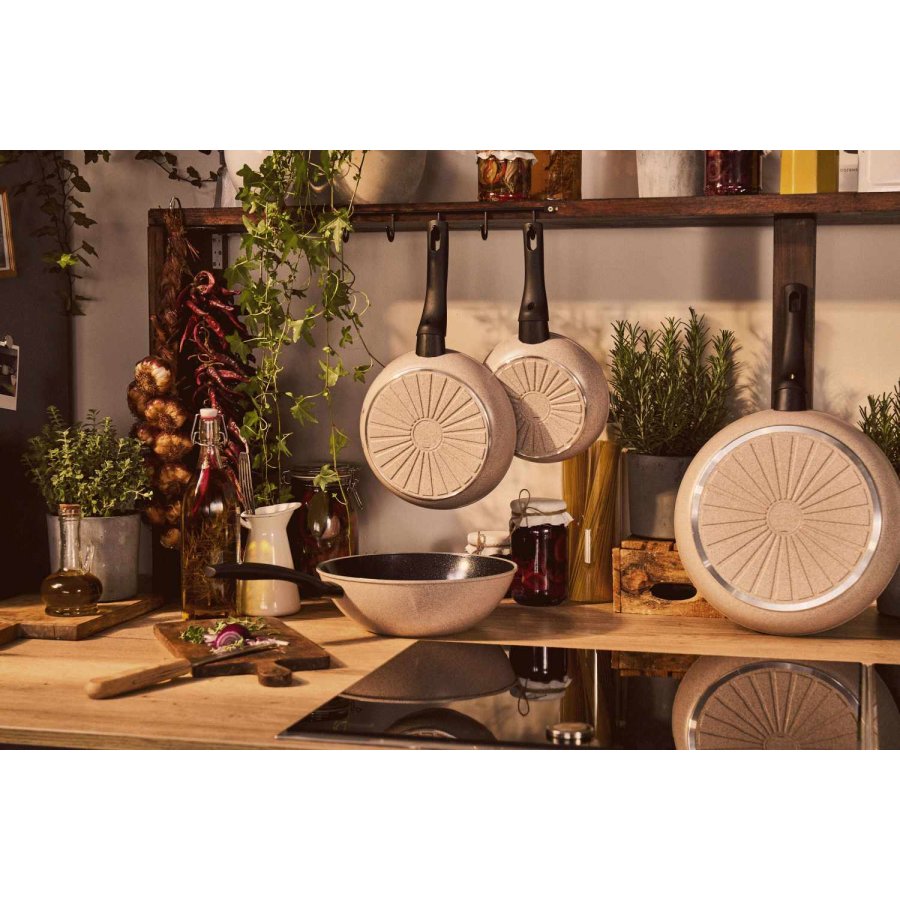 BALLARINI Ledro Schmorpfanne mit Deckel 28 cm, Beige