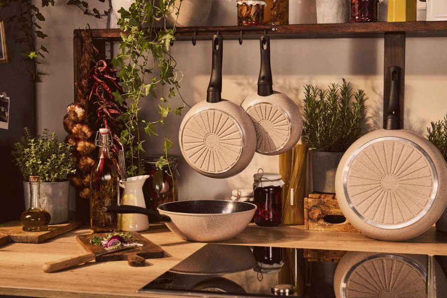 BALLARINI Ledro Schmorpfanne mit Deckel 28 cm, Beige