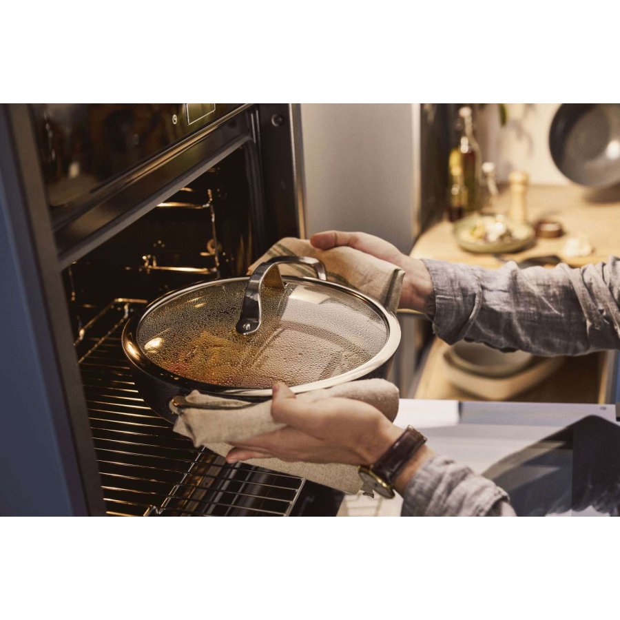 BALLARINI Salina Ceramic Servierpfanne mit Deckel 28 cm, Stone Grey