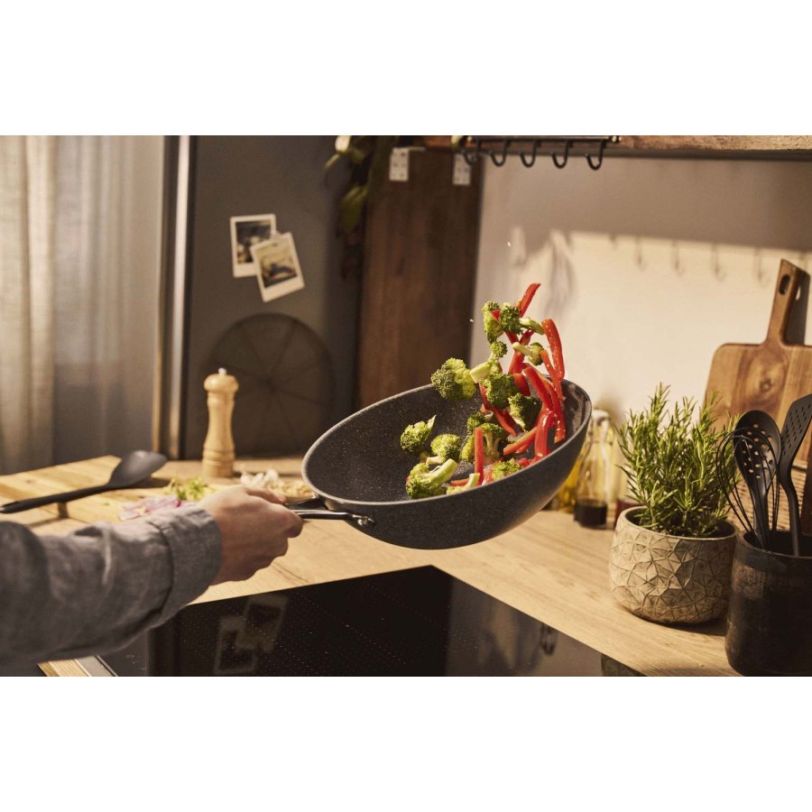 BALLARINI Salina Ceramic Wokpfanne 30 cm, Stone Grey