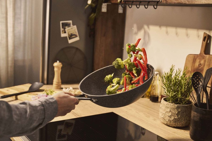 BALLARINI Salina Ceramic Wokpfanne 30 cm, Stone Grey