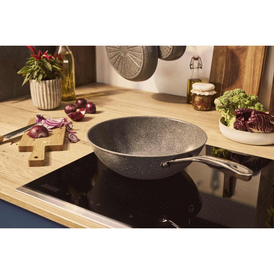 BALLARINI Salina Ceramic Wokpfanne 30 cm, Stone Grey