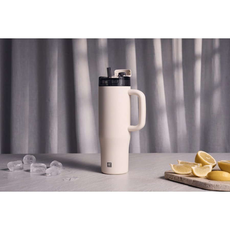 Zwilling Thermo Plus Thermobecher mit Strohhalm 0,9 L, Creme
