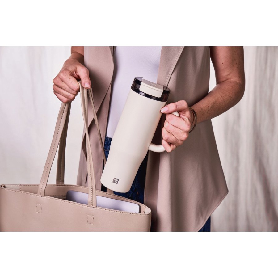 Zwilling Thermo Plus Thermobecher mit Strohhalm 0,9 L, Creme