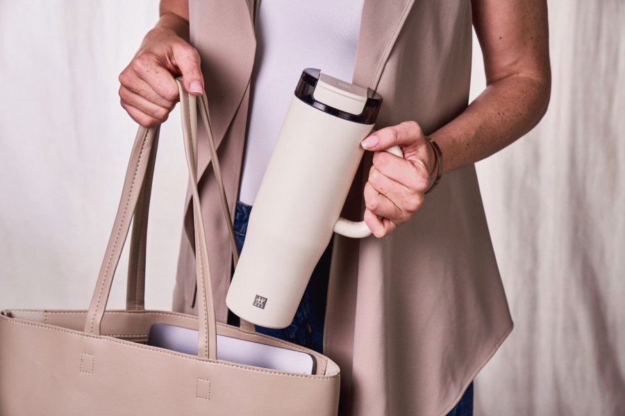 Zwilling Thermo Plus Thermobecher mit Strohhalm 0,9 L, Creme