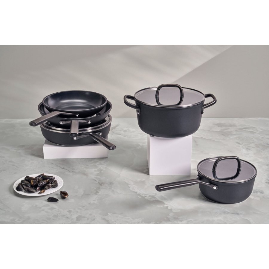 ZWILLING Milano Kasserolle m. Glasl�g 18 cm, Sort