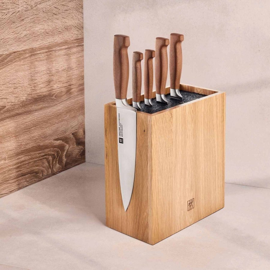 Zwilling **** VIER STERNE Wood Messerblock mit Messer 6-teilig, Braun