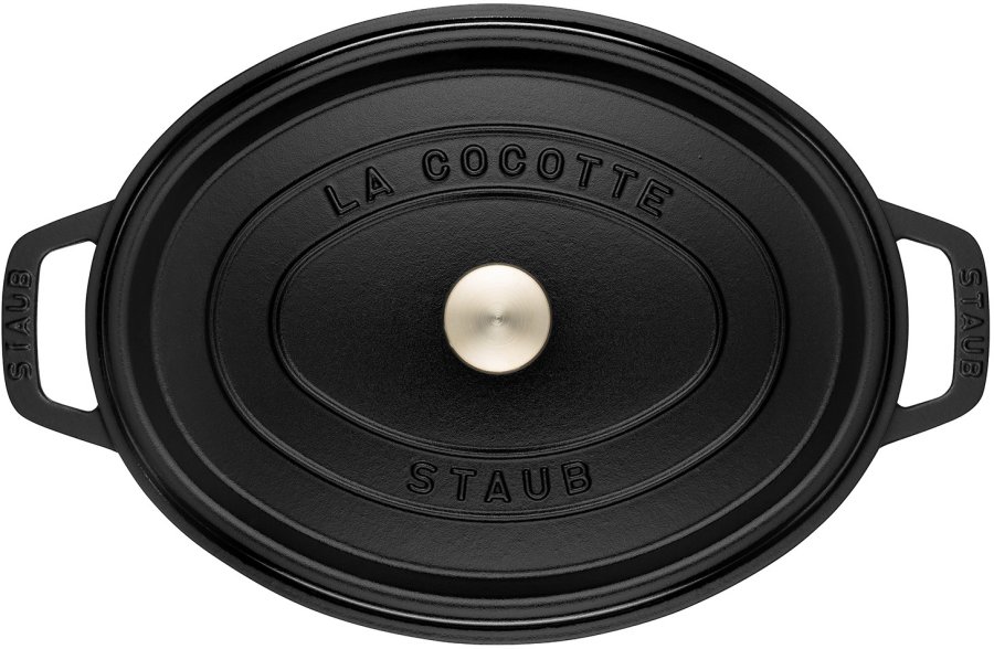 Staub Oval Stbejerngryde 41 cm, Sort