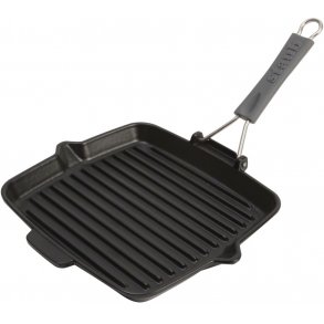 Staub Grill Pande m. Foldeh�ndtag 24x24 cm, Sort