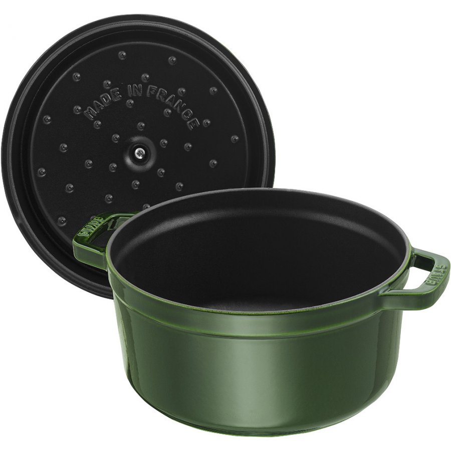 Staub Rund Gryde 28 cm Stbejern, grn