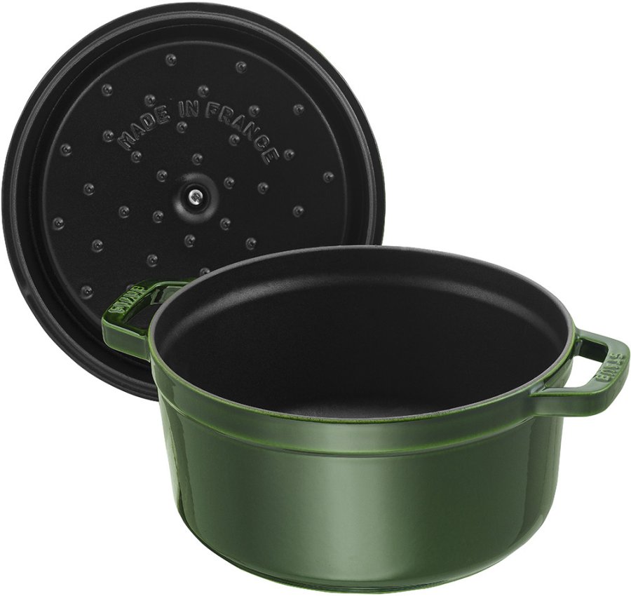 Staub Rund Gryde 28 cm Stbejern, grn