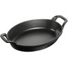 Staub Ovale Auflaufform Gusseisen 24 cm, Schwarz