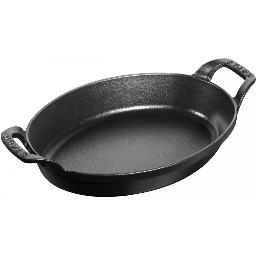 Staub Ovale Auflaufform Gusseisen 24 cm, Schwarz