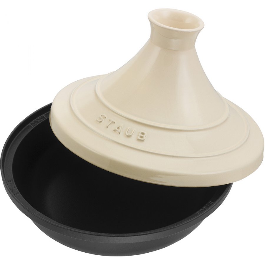 Staub Tagine 28 cm, sort - Creme.