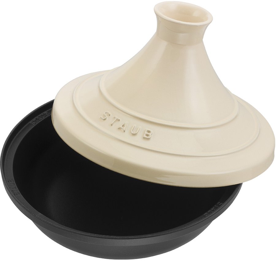Staub Tagine 28 cm, sort - Creme.