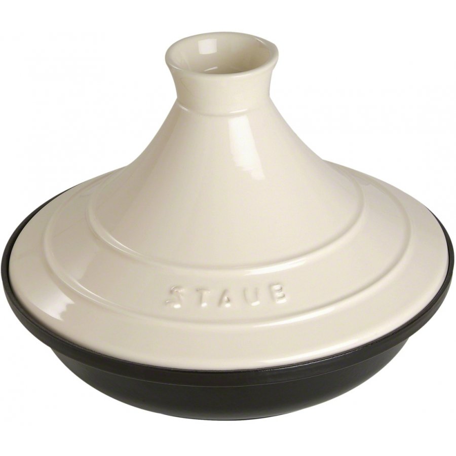 Staub Tagine 28 cm, sort - Creme.