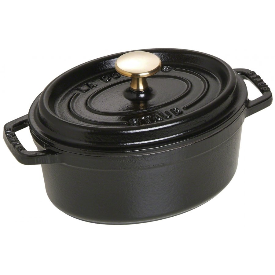 Staub Oval Brter aus Gusseisen 17 cm, Schwarz