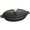 Staub Ovale Auflaufform mit Deckel Gusseisen 23x17 cm, Schwarz