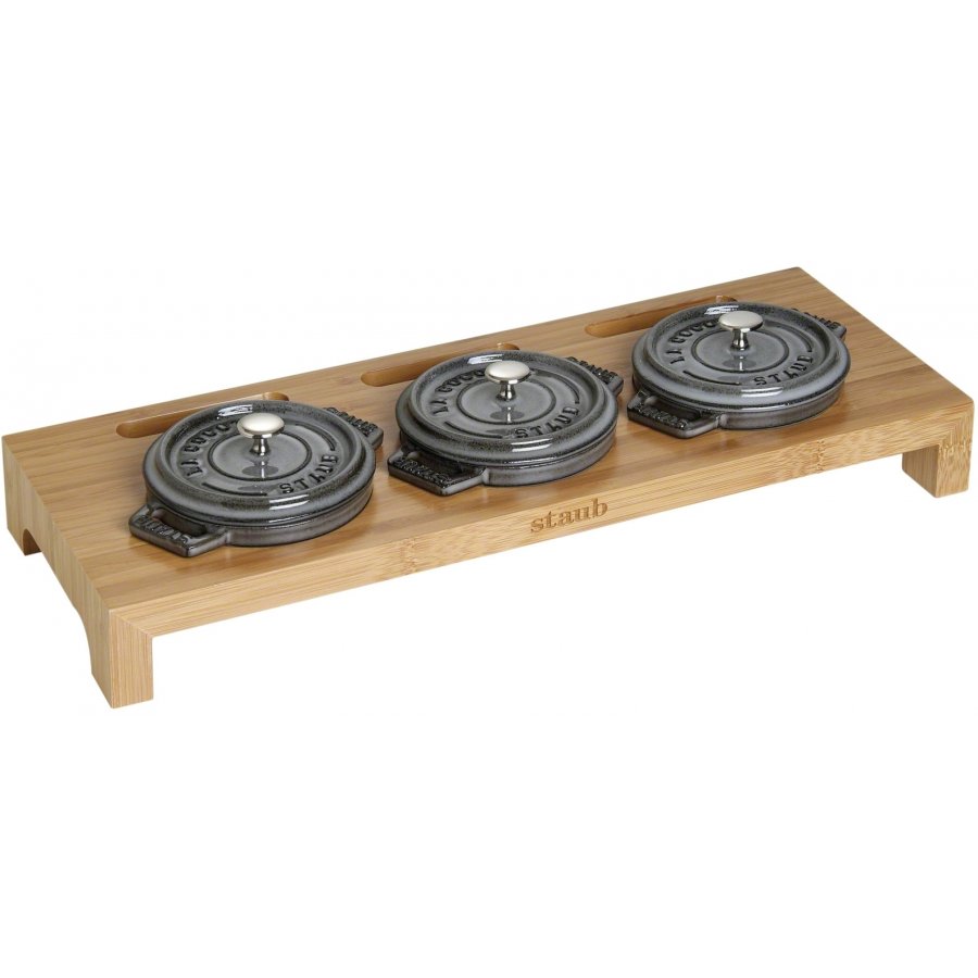 Staub Halter fr 3 Mini Cocottes, Bambus