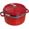 Staub Rund Gryde med damp indsats 26 cm St�bejern, r�d