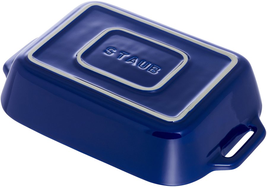 Staub Rect. Ofenform Keramik 34x24 cm, Blau