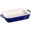 Staub Rect. Ofenform Keramik 20x16 cm, Blau