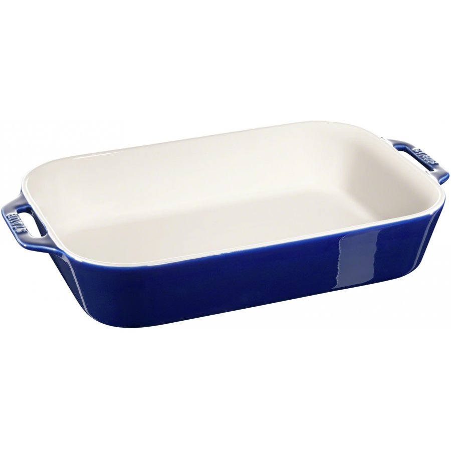 Staub Rect. Ofenform Keramik 34x24 cm, Blau