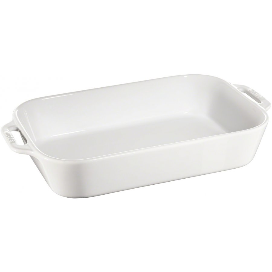 Staub Rect. Ofenform Keramik 34x24 cm, Wei