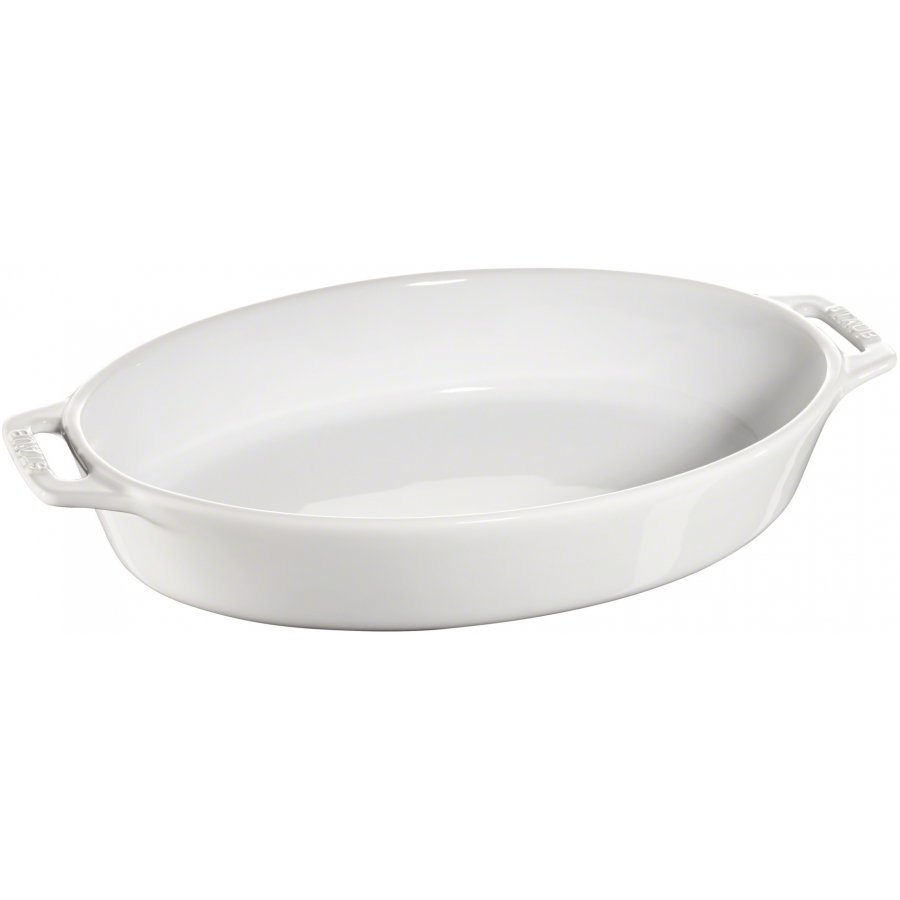 Staub Ovalt Fad Stentj 29 cm, hvid