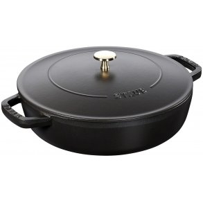 Staub Chistera Sauterpfanne aus Gusseisen 28 cm, Schwarz