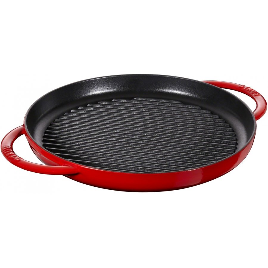 Staub Grillpande rund 30 cm, rd