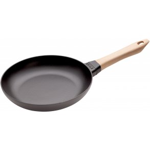 Staub Støbejernspande m. Træhåndtag Ø24 cm