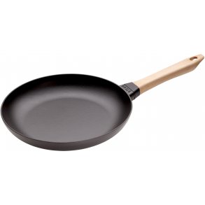 Staub Støbejernspande m. Træhåndtag Ø28 cm