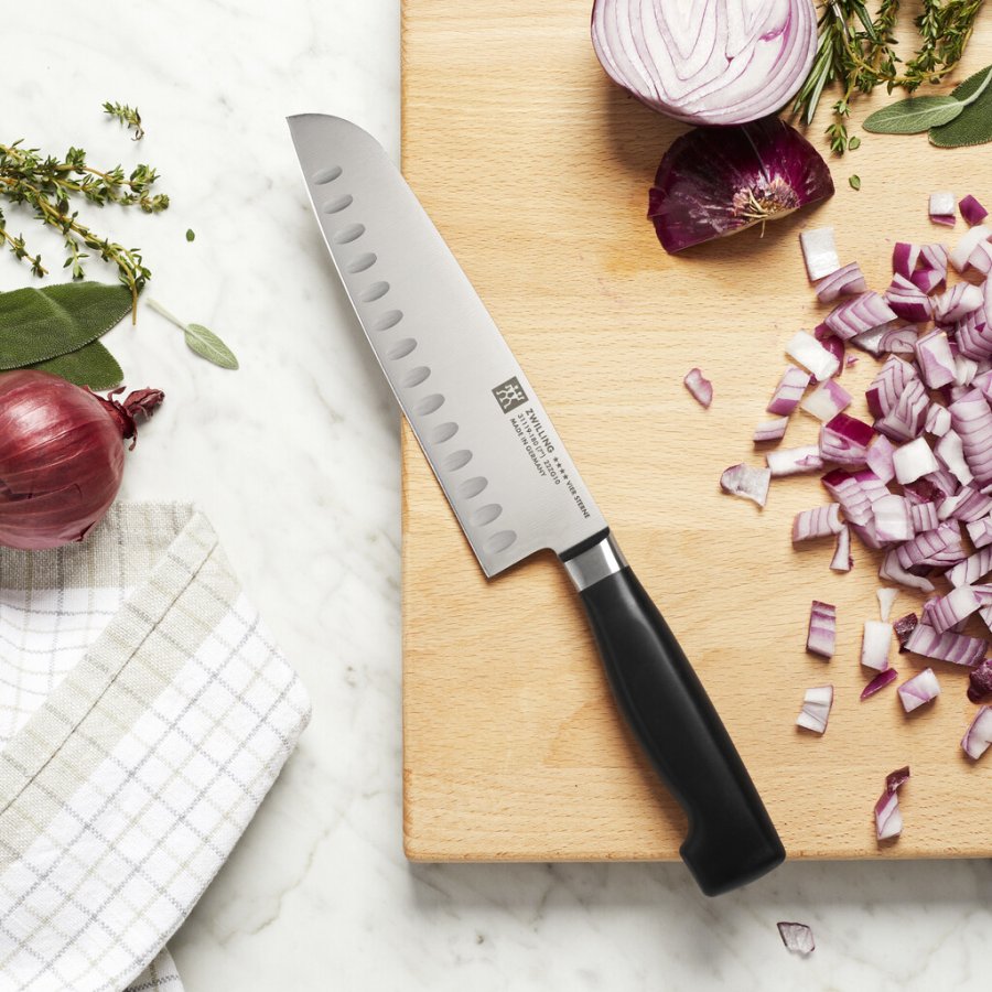 Zwilling FOUR STAR Santoku Messer 18 cm, Schwarz