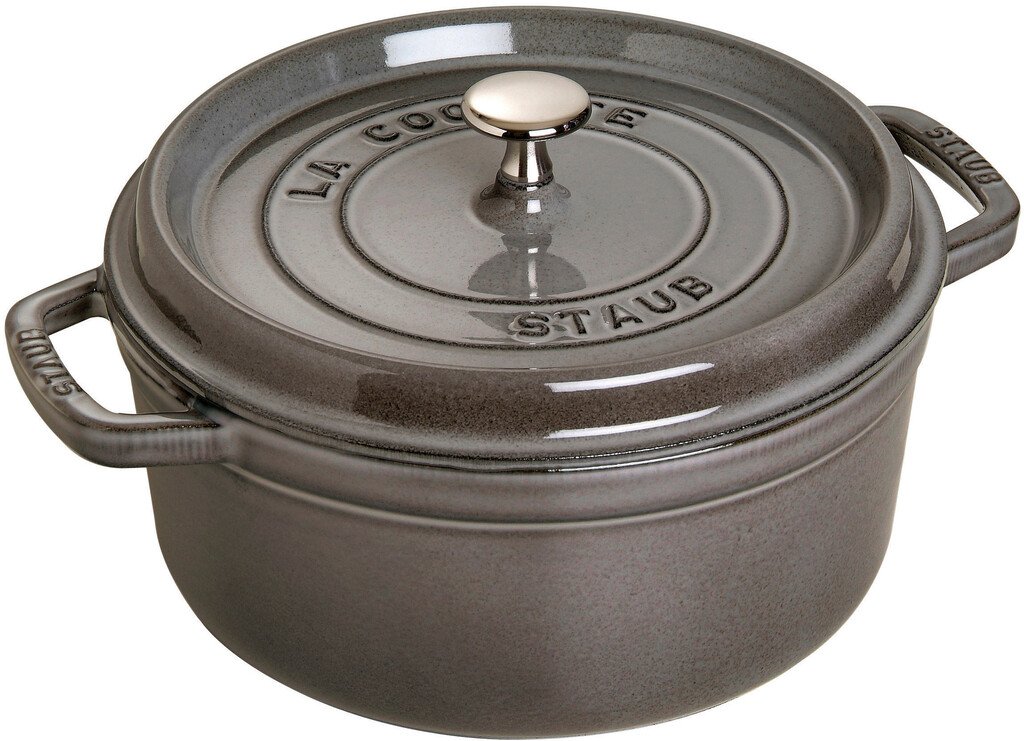 Staub La Cocotte Bräter aus Gusseisen 24 cm/3,8 L, Graphitgrau