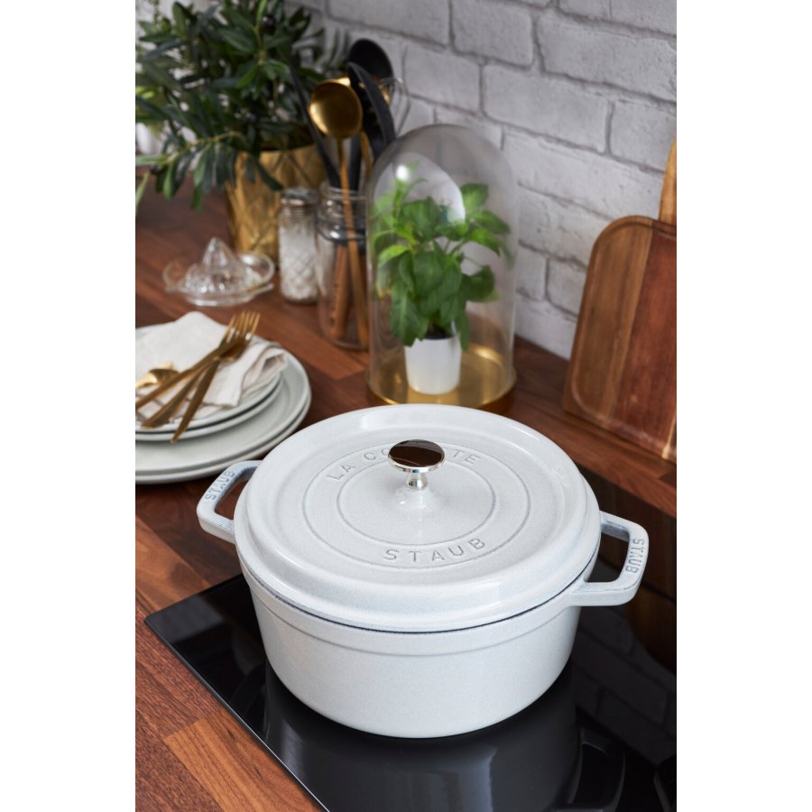 Staub La Cocotte Brter aus Gusseisen 20 cm/2.2 L, Weier Trffel